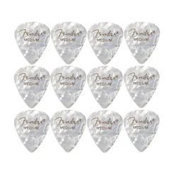 Premium Celluloid 351 Shape Picks Medium White Moto 12 Pack>Fender Sale